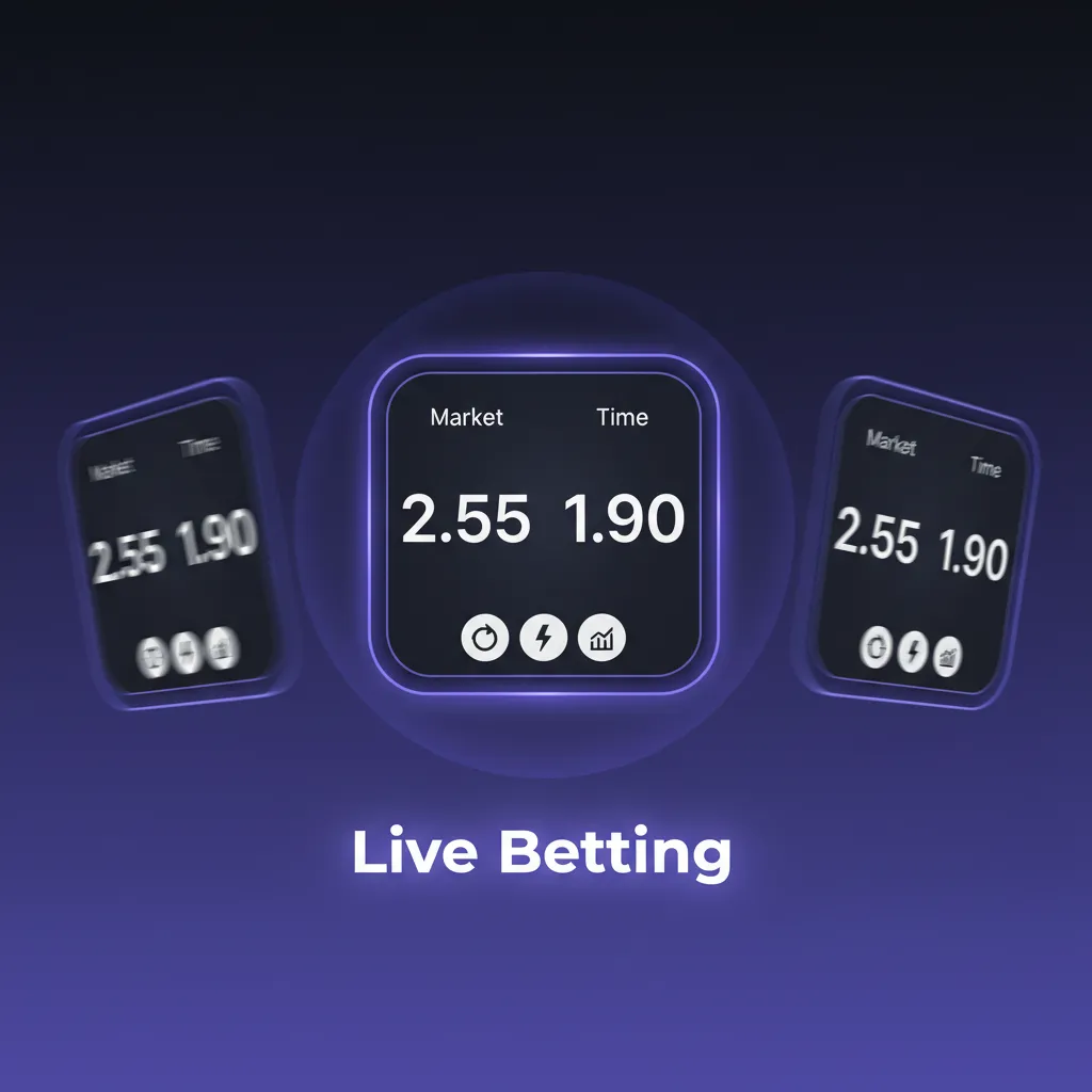 Live betting screen with in-play odds, fast markets, scoreboards, cashout, quick updates, and a focused bet slip.