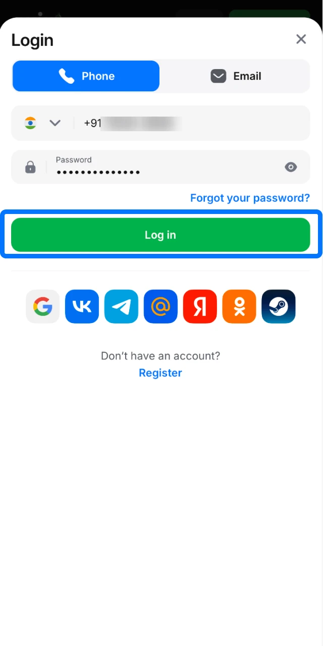 Securely access your account by logging into the 1win mobile application.