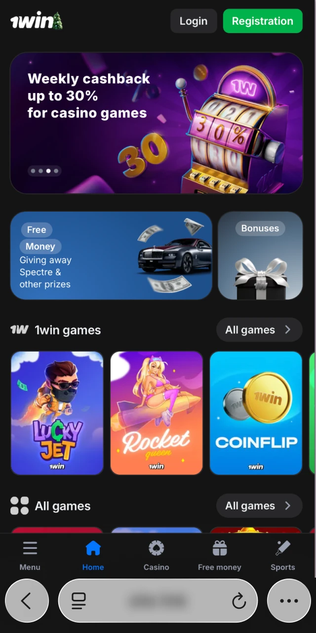 Launch the official 1win platform in your Safari browser to start the app installation.