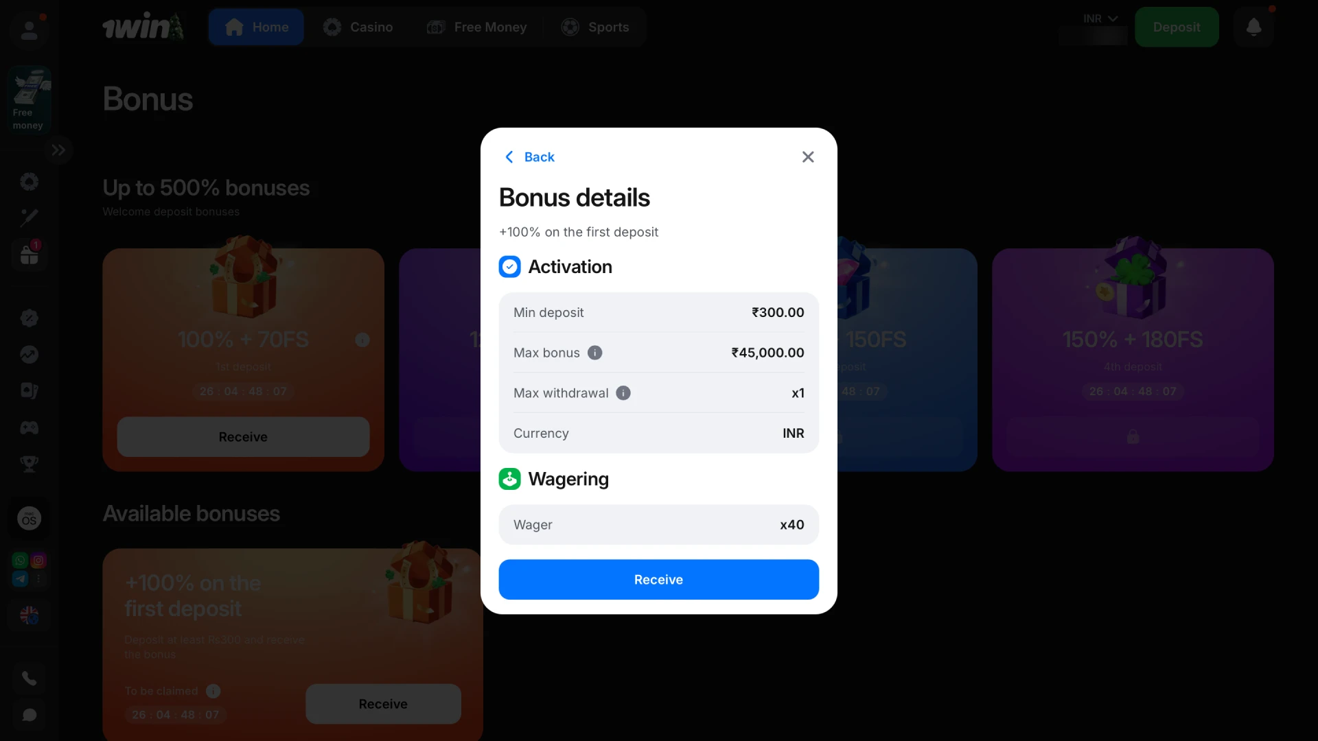 Fulfill all wagering conditions to convert your 1win bonus funds into withdrawable cash.