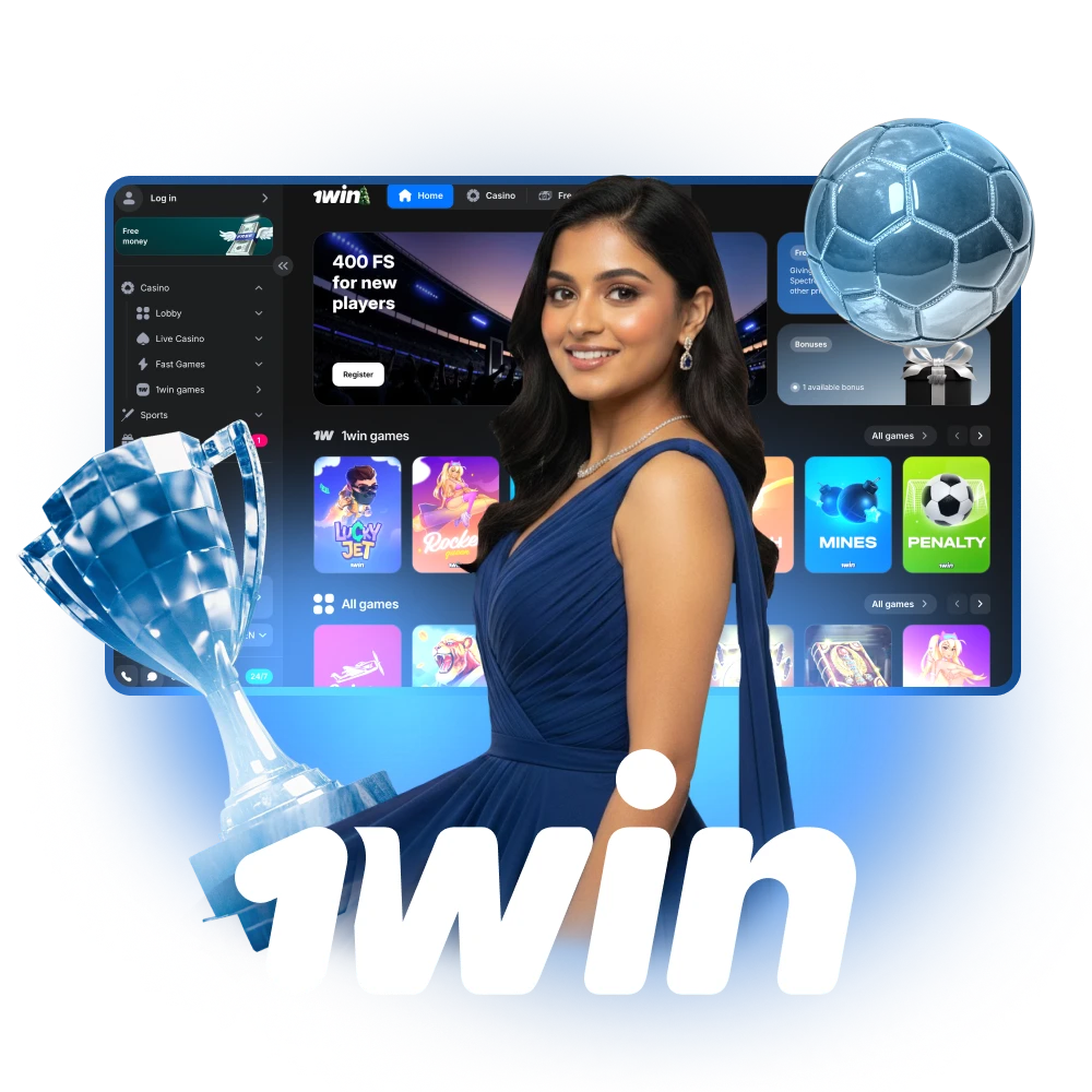 Navigate the official 1win website using the main header with all essential sections.