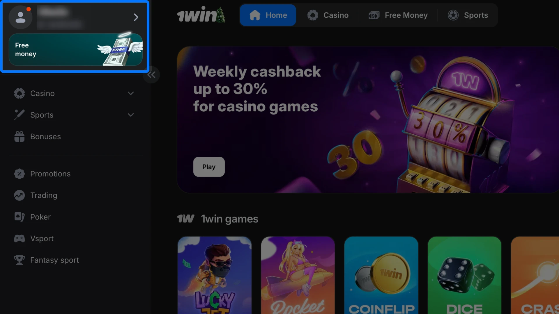 Navigate to your personal profile area within the 1win platform to begin verification.