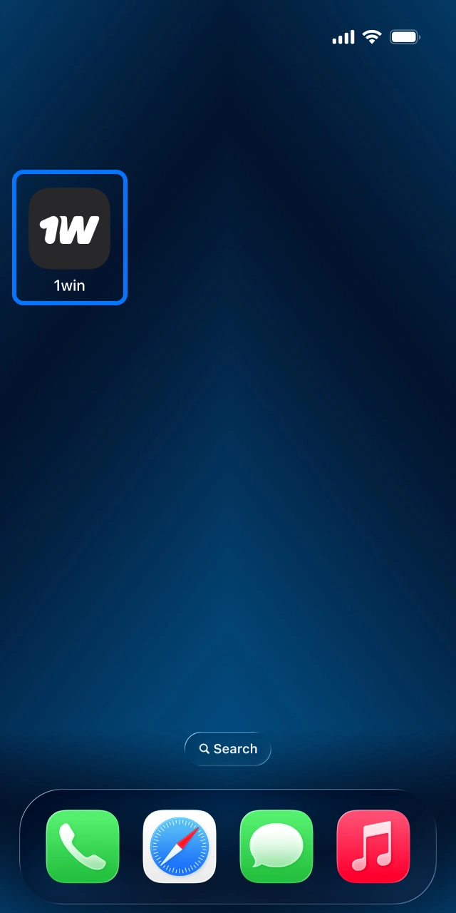 Open the installed 1win iOS app and log in.